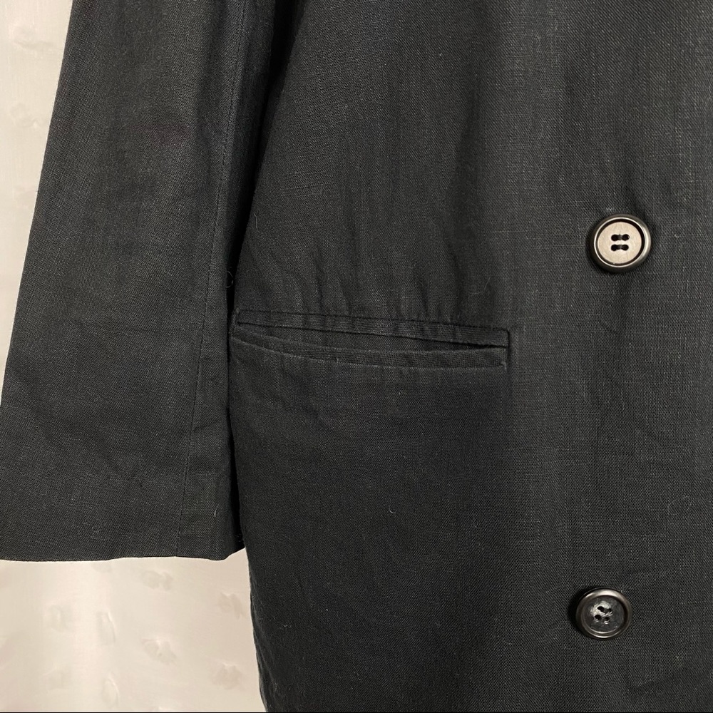 Vintage 80s black lightweight double breasted jacket - Picture 4 of 9